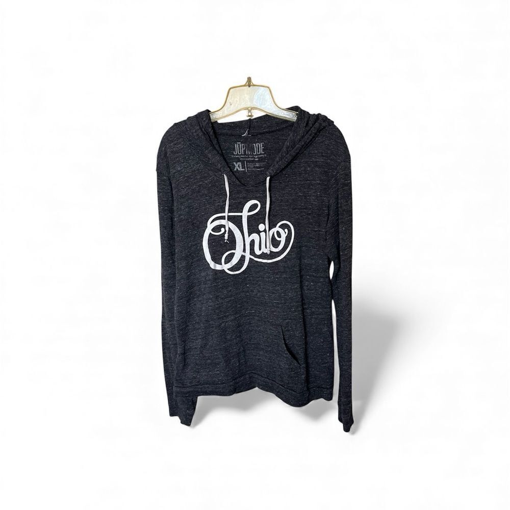 Jupmode Ohio Gray Long Sleeve Pullover Hooded T-Shirt Top with Pocket Size XL